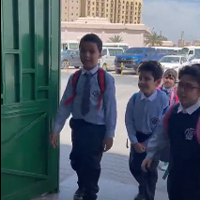 Separate safety gate for Kindergarten students at Pakistan English School Kuwait